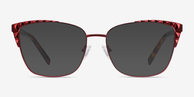 Signora Red Acetate-metalEyeglass Frames from EyeBuyDirect, with Tinted Lenses