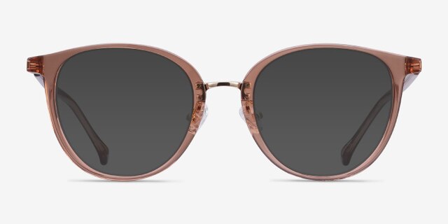 Shelby Clear Brown Acetate-metalEyeglass Frames from EyeBuyDirect, with Tinted Lenses