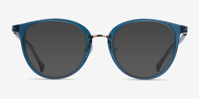 Shelby Teal Acetate-metalEyeglass Frames from EyeBuyDirect, with Tinted Lenses