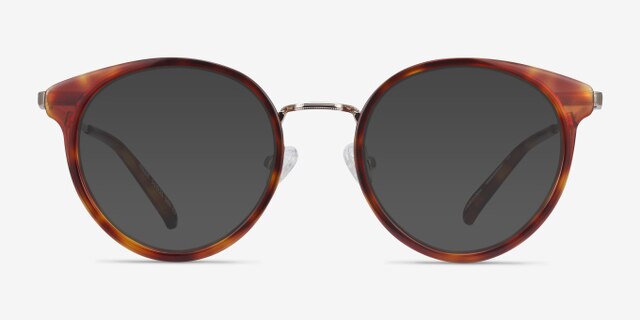 Jezzie Tortoise & Gold Acetate-metalEyeglass Frames from EyeBuyDirect, with Tinted Lenses