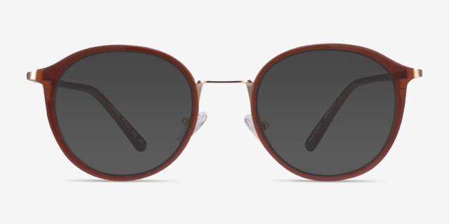 Colman Coffee Acetate-metalEyeglass Frames from EyeBuyDirect, with Tinted Lenses