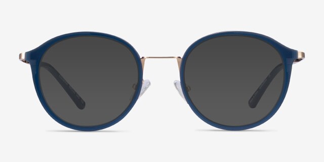 Colman Navy Acetate-metalEyeglass Frames from EyeBuyDirect, with Tinted Lenses