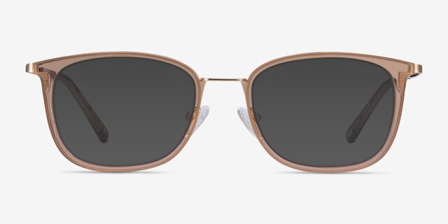 Barnaby Clear Brown Acetate-metalEyeglass Frames from EyeBuyDirect, with Tinted Lenses
