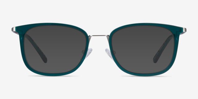Barnaby Teal Acetate-metalMontures de lunettes de vue d'EyeBuyDirect, Avec des Verres Teintés