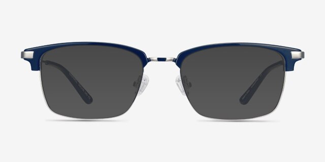 Maxwell Navy Acetate-metalEyeglass Frames from EyeBuyDirect, with Tinted Lenses