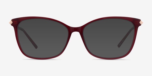 Ashley Burgundy Acetate-metalEyeglass Frames from EyeBuyDirect, with Tinted Lenses