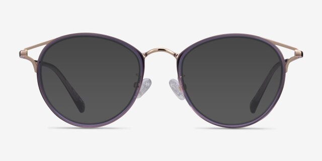 Dazzle Purple Acetate-metalEyeglass Frames from EyeBuyDirect, with Tinted Lenses