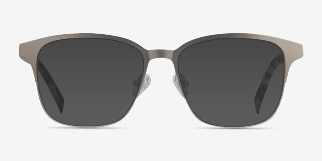 Intense Matte Silver Tortoise Acetate-metalEyeglass Frames from EyeBuyDirect, with Tinted Lenses