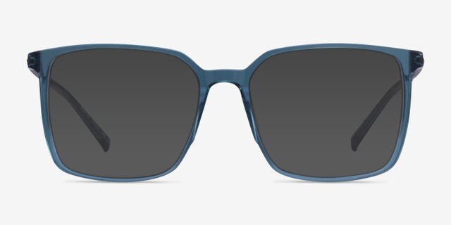 Easton Clear Blue Acetate-metalEyeglass Frames from EyeBuyDirect, with Tinted Lenses