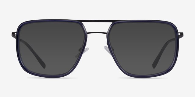 Cassian Navy Gunmeal AcetateEyeglass Frames from EyeBuyDirect, with Tinted Lenses