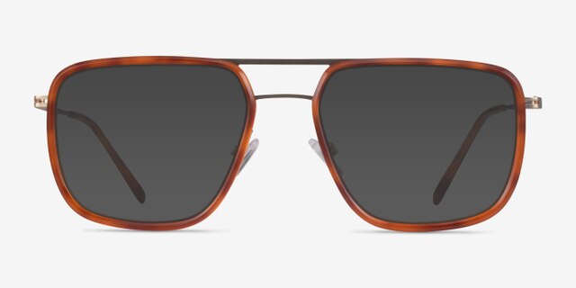 Cassian Tortoise Gold AcetateEyeglass Frames from EyeBuyDirect, with Tinted Lenses