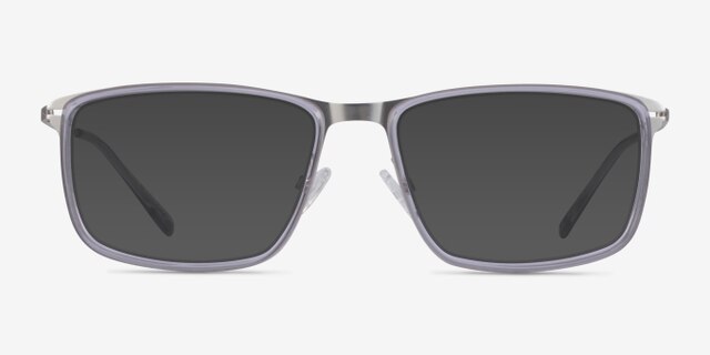 Kairo Clear Gray Silver AcetateEyeglass Frames from EyeBuyDirect, with Tinted Lenses