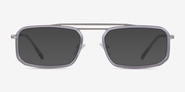 Watson Clear Gray  Silver AcetateEyeglass Frames from EyeBuyDirect, with Tinted Lenses