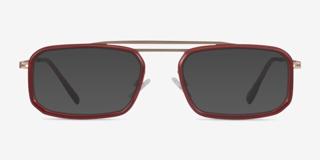 Watson Clear Red  Gold AcetateEyeglass Frames from EyeBuyDirect, with Tinted Lenses