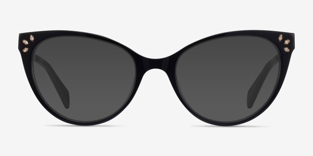 Beauty Black Acetate-metalEyeglass Frames from EyeBuyDirect, with Tinted Lenses