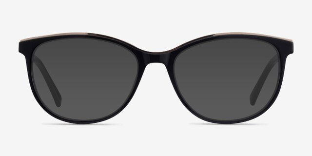 Glam Black Acetate-metalEyeglass Frames from EyeBuyDirect, with Tinted Lenses