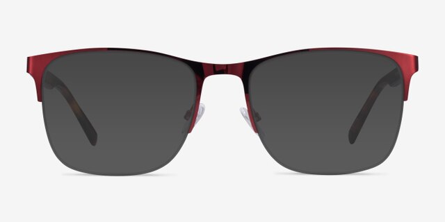 Emmerson Burgundy & Tortoise Acetate-metalEyeglass Frames from EyeBuyDirect, with Tinted Lenses
