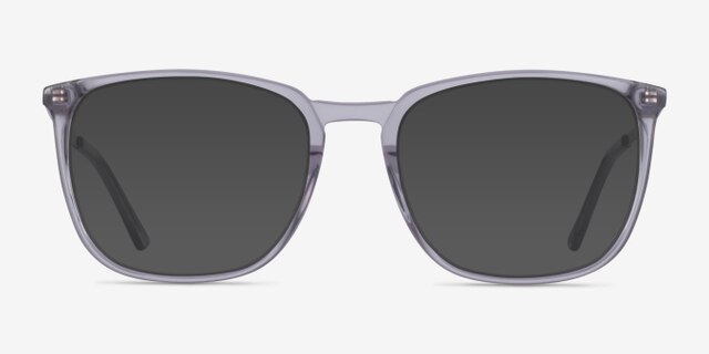 Domenico Clear Gray  Silver AcetateEyeglass Frames from EyeBuyDirect, with Tinted Lenses
