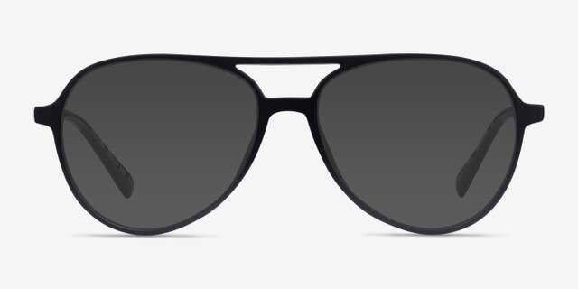 Picture Matte Black & Silver Plastic-metalEyeglass Frames from EyeBuyDirect, with Tinted Lenses