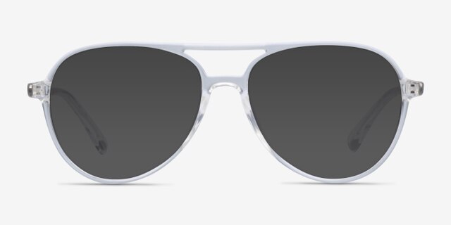 Picture Clear & Silver Plastic-metalMontures de lunettes de vue d'EyeBuyDirect, Avec des Verres Teintés