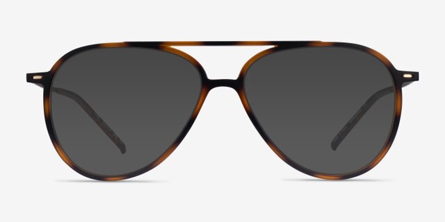 Clip Matte Tortoise & Gold Plastic-metalEyeglass Frames from EyeBuyDirect, with Tinted Lenses