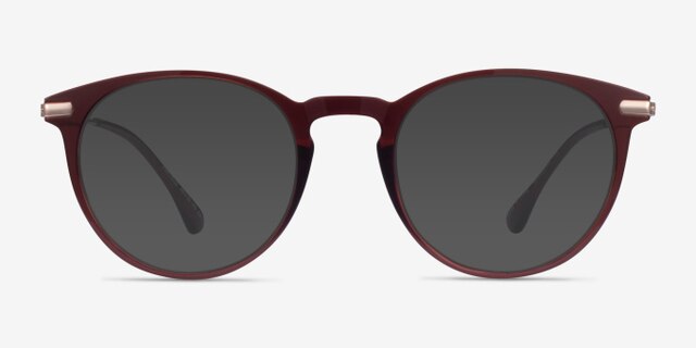 Particle Clear Red & Rose Gold Plastic-metalEyeglass Frames from EyeBuyDirect, with Tinted Lenses