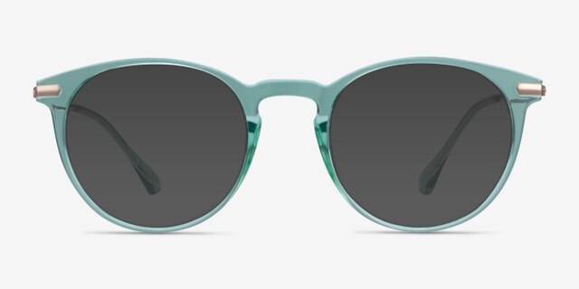 Particle Clear Green & Rose Gold Plastic-metalEyeglass Frames from EyeBuyDirect, with Tinted Lenses
