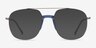 Subject Silver & Clear Blue Acetate-metalEyeglass Frames from EyeBuyDirect, with Tinted Lenses