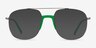 Subject Gunmetal & Green Acetate-metalEyeglass Frames from EyeBuyDirect, with Tinted Lenses