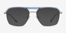 Dynamo Clear Blue & Gunmetal Acetate-metalEyeglass Frames from EyeBuyDirect, with Tinted Lenses