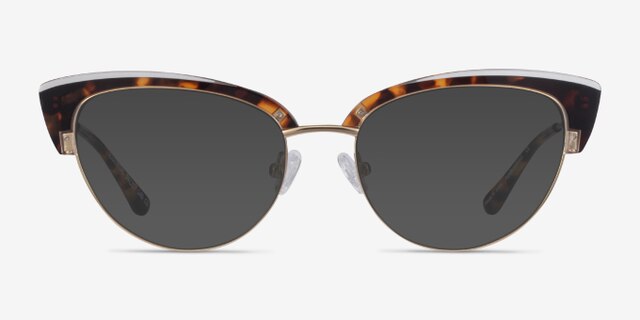 Essential Tortoise & Gold Acetate-metalEyeglass Frames from EyeBuyDirect, with Tinted Lenses