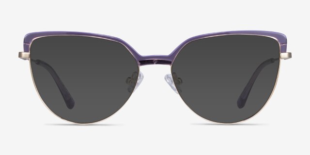 Dona Clear Purple & Gold Acetate-metalEyeglass Frames from EyeBuyDirect, with Tinted Lenses