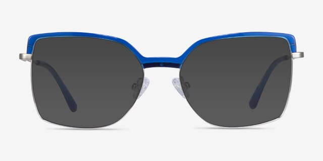 Further Blue & Silver Acetate-metalEyeglass Frames from EyeBuyDirect, with Tinted Lenses