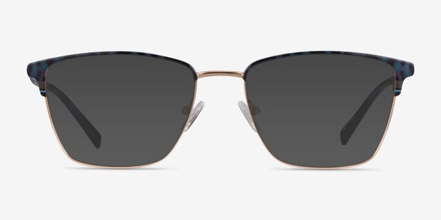 Moore Blue Tortoise Gold AcetateEyeglass Frames from EyeBuyDirect, with Tinted Lenses