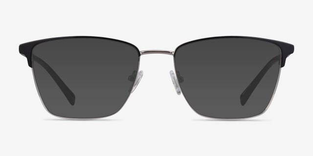 Moore Black Silver AcetateEyeglass Frames from EyeBuyDirect, with Tinted Lenses