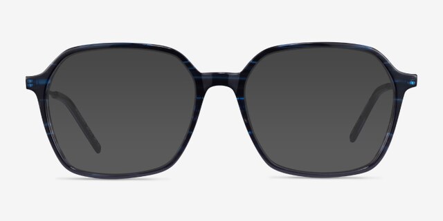 Modernity Striped Blue AcetateEyeglass Frames from EyeBuyDirect, with Tinted Lenses