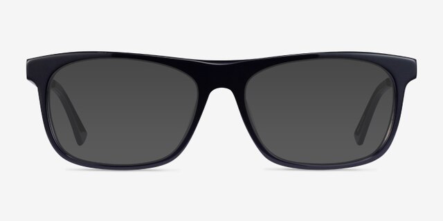 Drop Dark Navy Silver AcétateMontures de lunettes de vue d'EyeBuyDirect, Avec des Verres Teintés