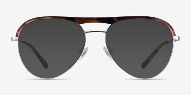 Mission Tortoise & Silver Acetate-metalEyeglass Frames from EyeBuyDirect, with Tinted Lenses