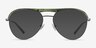 Mission Green Striped & Gunmetal Acetate-metalMontures de lunettes de vue d'EyeBuyDirect, Avec des Verres Teintés