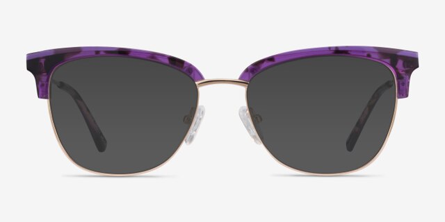 Gala Purple & Gold Acetate-metalEyeglass Frames from EyeBuyDirect, with Tinted Lenses