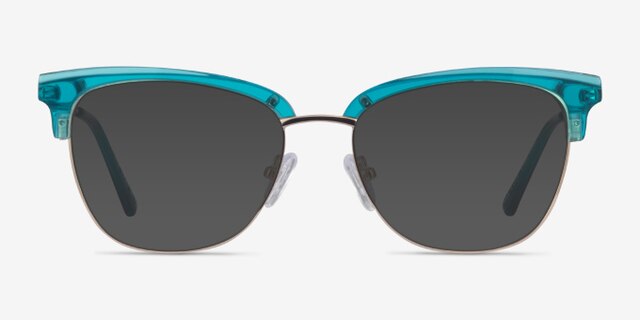 Gala Aqua & Gold Acetate-metalEyeglass Frames from EyeBuyDirect, with Tinted Lenses