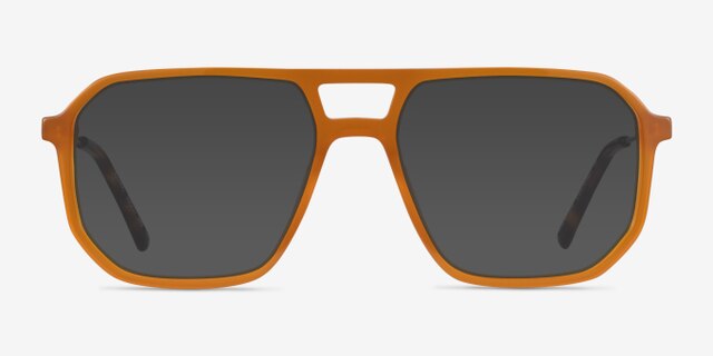 Iconic Mellow Yellow & Silver Acetate-metalEyeglass Frames from EyeBuyDirect, with Tinted Lenses