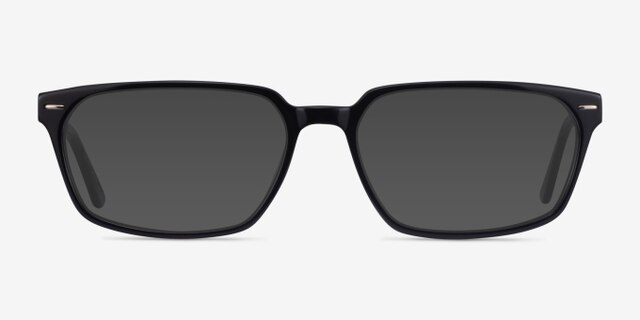 Fusion Black Silver AcetateEyeglass Frames from EyeBuyDirect, with Tinted Lenses