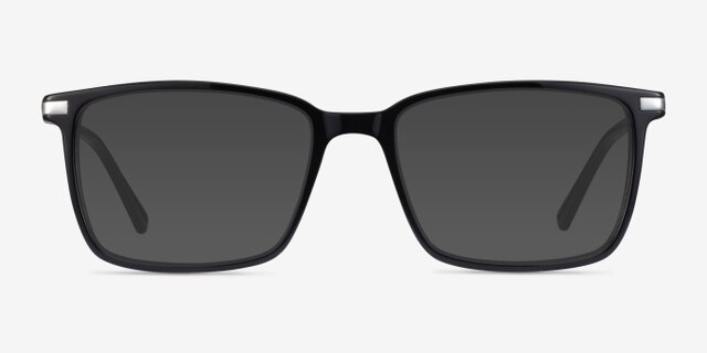 Button Black AcetateEyeglass Frames from EyeBuyDirect, with Tinted Lenses