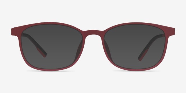 Idea Matte Red PlasticEyeglass Frames from EyeBuyDirect, with Tinted Lenses