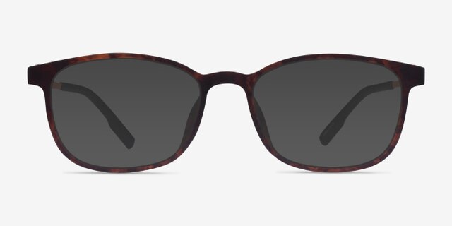 Idea Matte Tortoise Orange PlasticEyeglass Frames from EyeBuyDirect, with Tinted Lenses