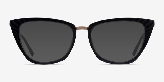 Trenta Black Gold AcétateMontures de lunettes de vue d'EyeBuyDirect, Avec des Verres Teintés