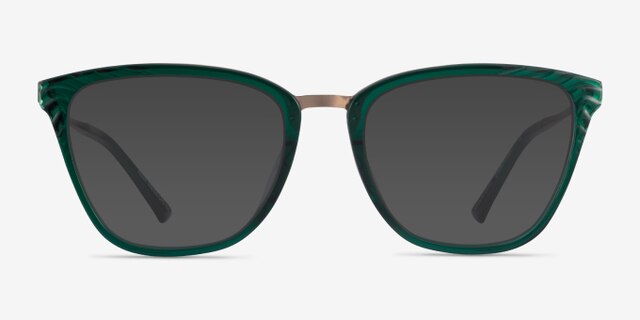 Azur Clear Green AcetateEyeglass Frames from EyeBuyDirect, with Tinted Lenses