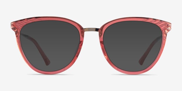 Momentous Clear Pink AcetateEyeglass Frames from EyeBuyDirect, with Tinted Lenses