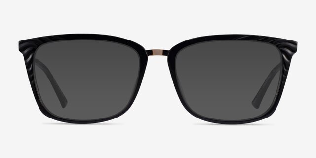 Grande Black Gold AcetateEyeglass Frames from EyeBuyDirect, with Tinted Lenses